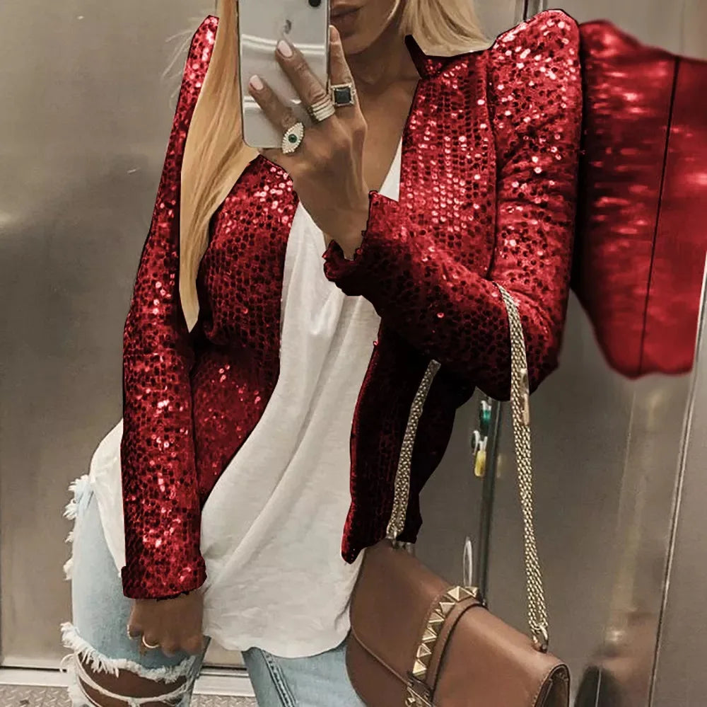 Pailletée et raffinée : Gilet souple et léger à paillettes