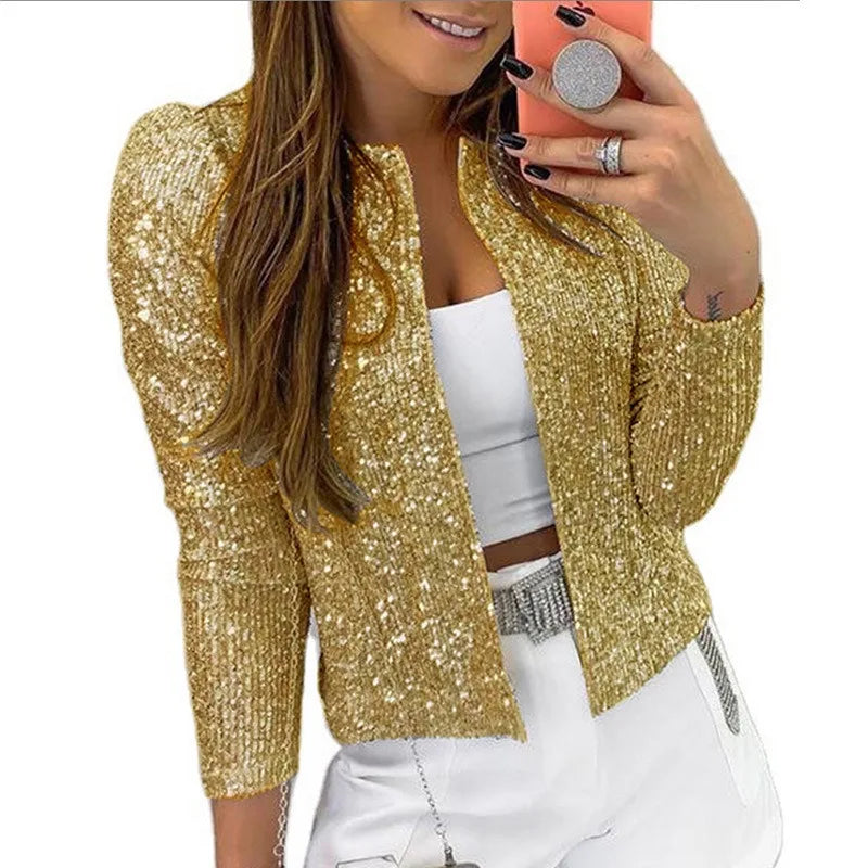 Pailletée et raffinée : Gilet souple et léger à paillettes