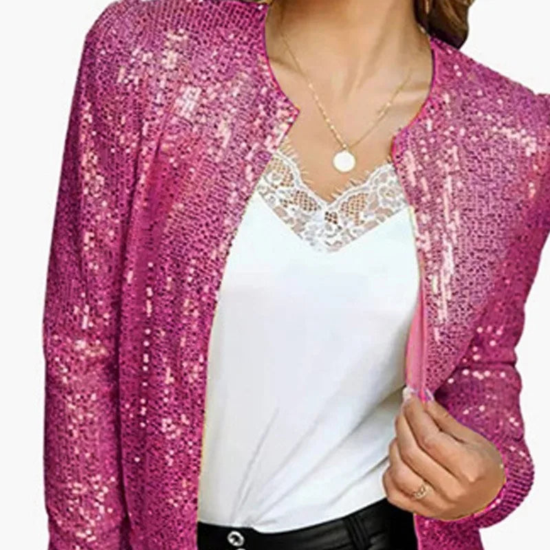 Pailletée et raffinée : Gilet souple et léger à paillettes