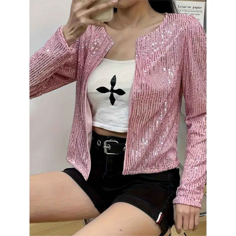 Pailletée et raffinée : Gilet souple et léger à paillettes